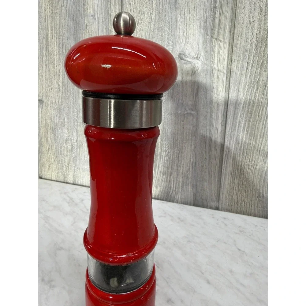 Wm Bounds Ltd Red Ceramic Pepper Mill Grinder Fine Medium Coarse Adjustable 8.5i